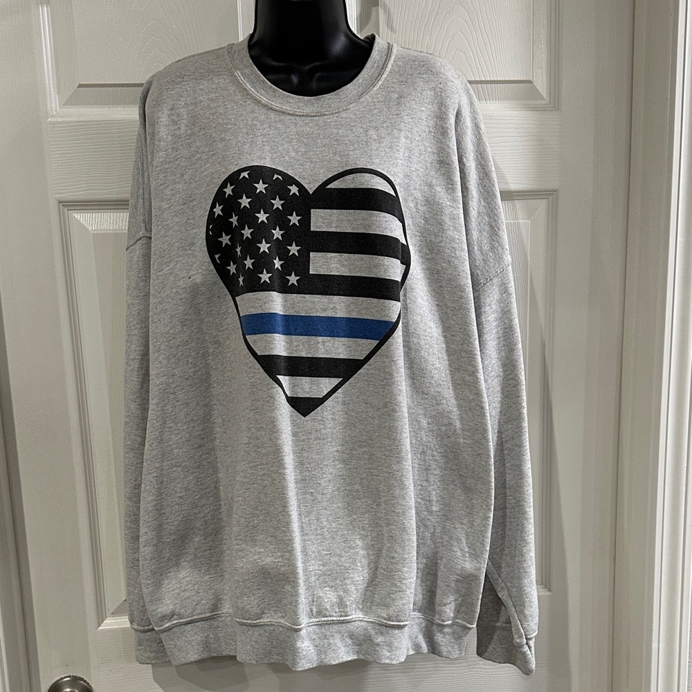 Women’s Gray Heart police support Sweatshirt